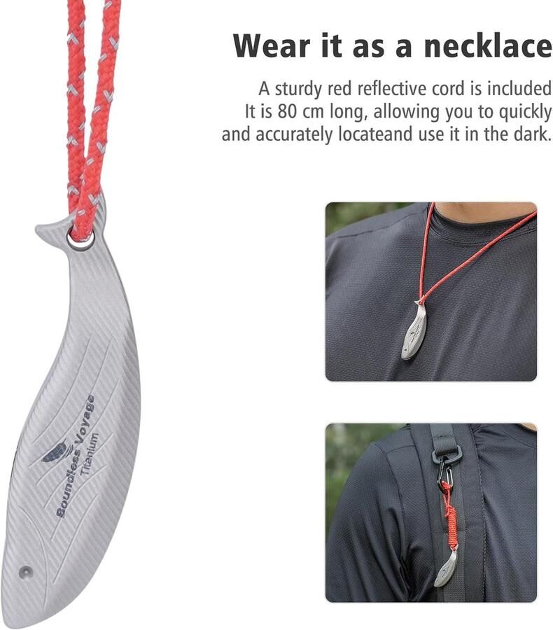 IBasingo 120dB Titanium Survival Fluitje Compact Emergency Safety Fluitje Ultralicht & Anti-Corrosie Roestvrije Fluitjes voor Buiten Wandelen Kamperen & Redding