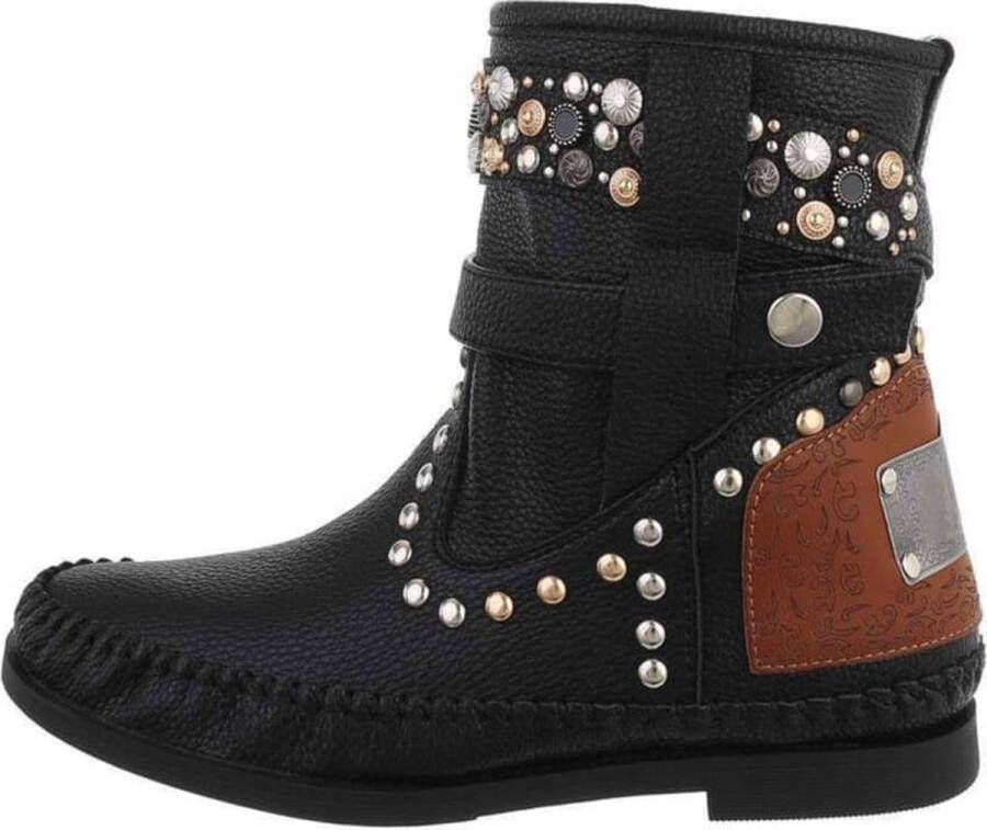 Ibiza laars -festival cow western Soepele laarzen trendy imitatieleer zwart