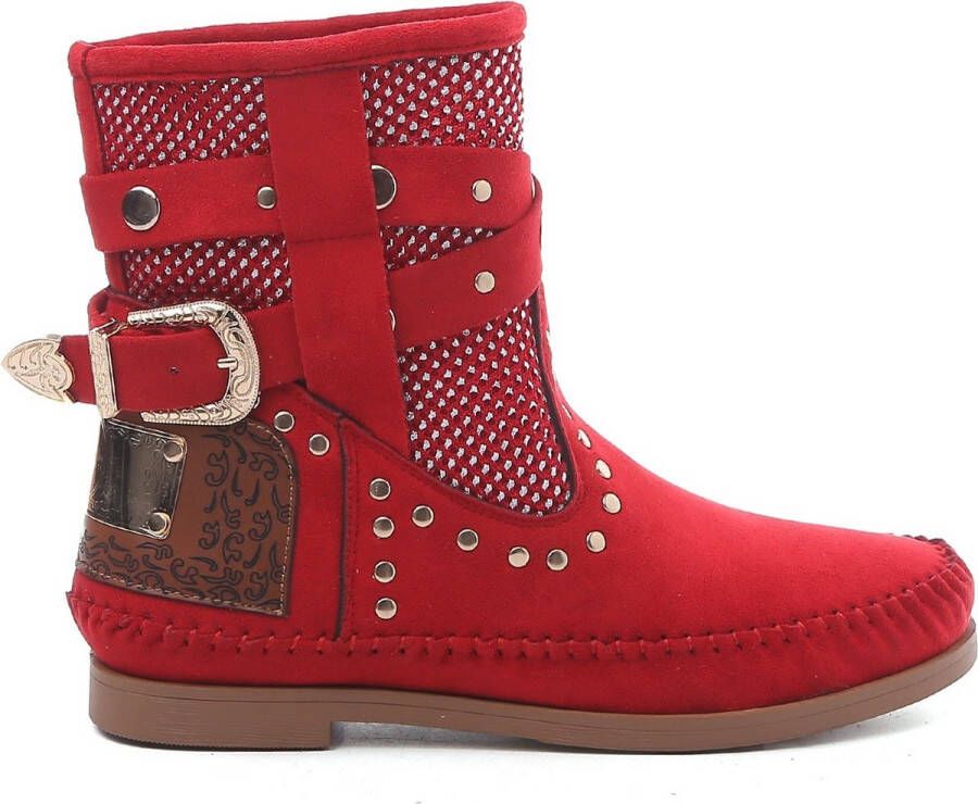 Ibiza laars festival cow western Soepele laarzen trendy suedine rood