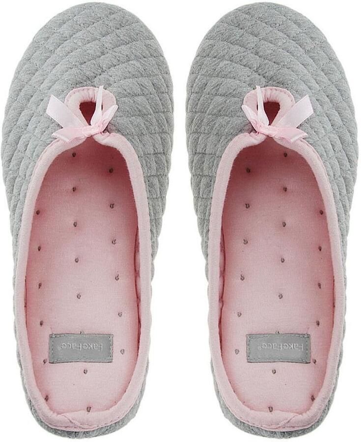 IMstore Slippers Ballerina Slippers Geniet van optimaal comfort Grijs Katoenen Slippers Geschikt voor Dames