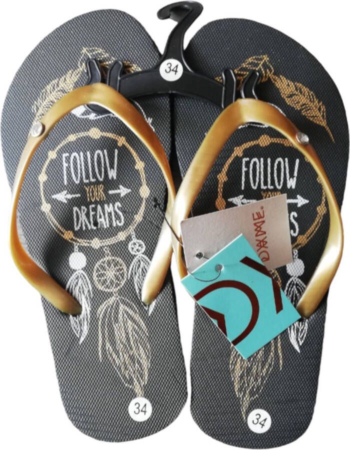 LONERIACCO Indiana teenslipper zwart goud met strass steentjes - Foto 10