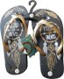LONERIACCO Indiana teenslipper zwart goud met strass steentjes - Thumbnail 12