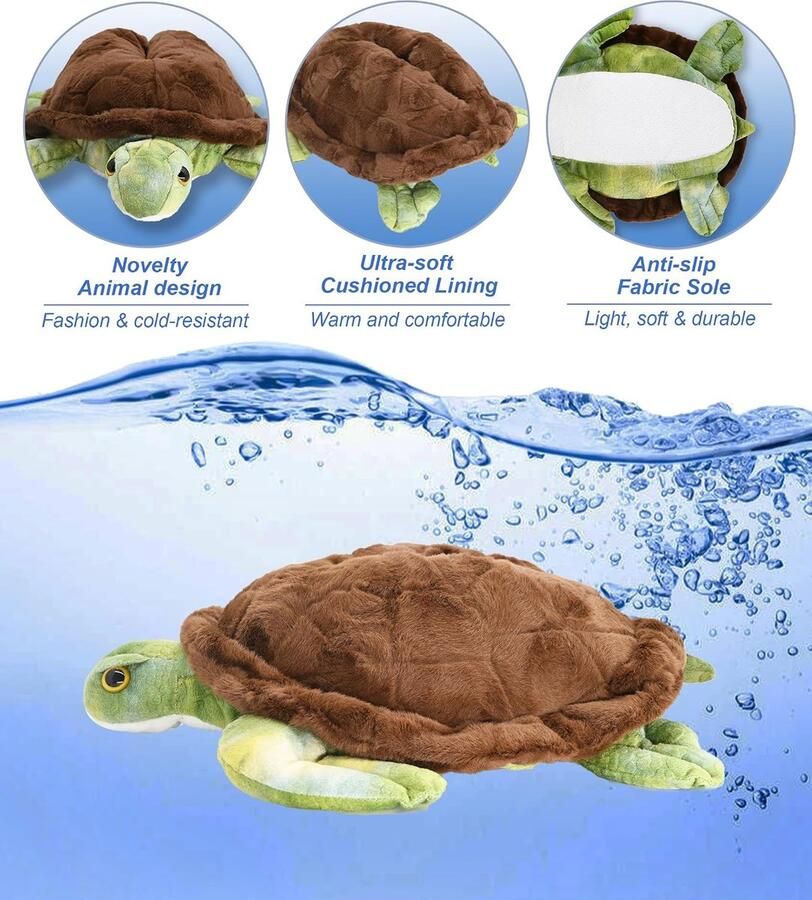 Indoor Fuzzy Novelty Dierenpantoffels voor nen Pluche Zachte Gezellige Warme Pantoffels (41 44 Schildpad)