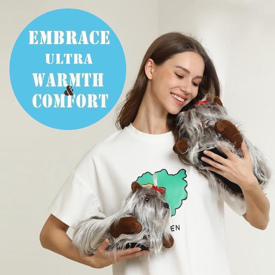 Indoor Fuzzy Novelty Dierenpantoffels voor nen Pluche Zachte Gezellige Warme Pantoffels (41 44 Yorkshire-hond)