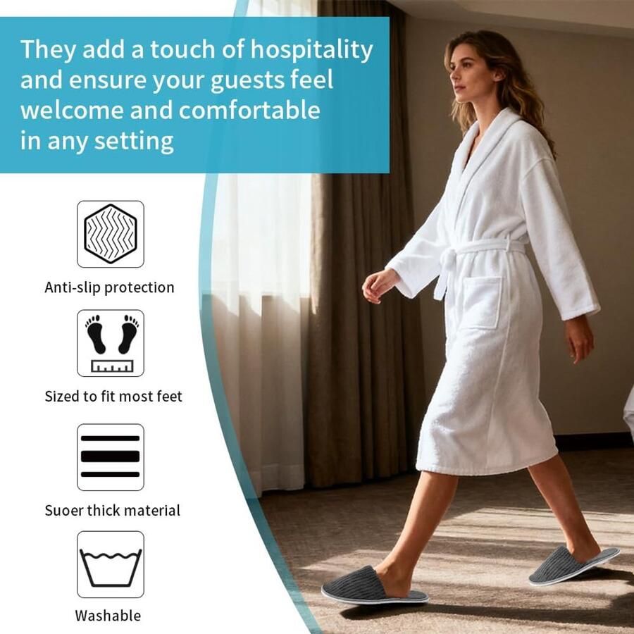 Indoor pantoffels heren 6 paar wasbaar antislip comfortabel voor thuisgebruik ShopVlot