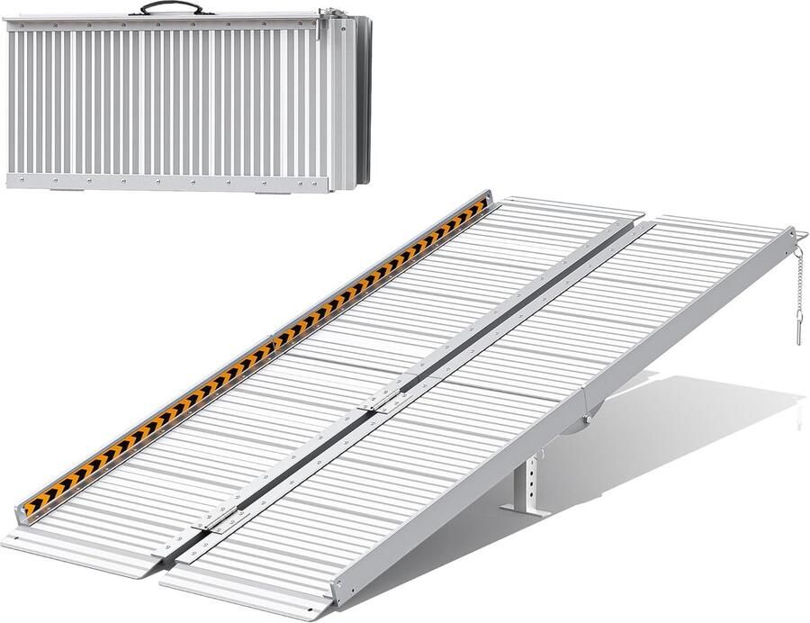 Inklapbare rolstoelhelling draagvermogen 362 kg antislip extra breed draagbare aluminium helling voor trappen treden deuren en ingangen
