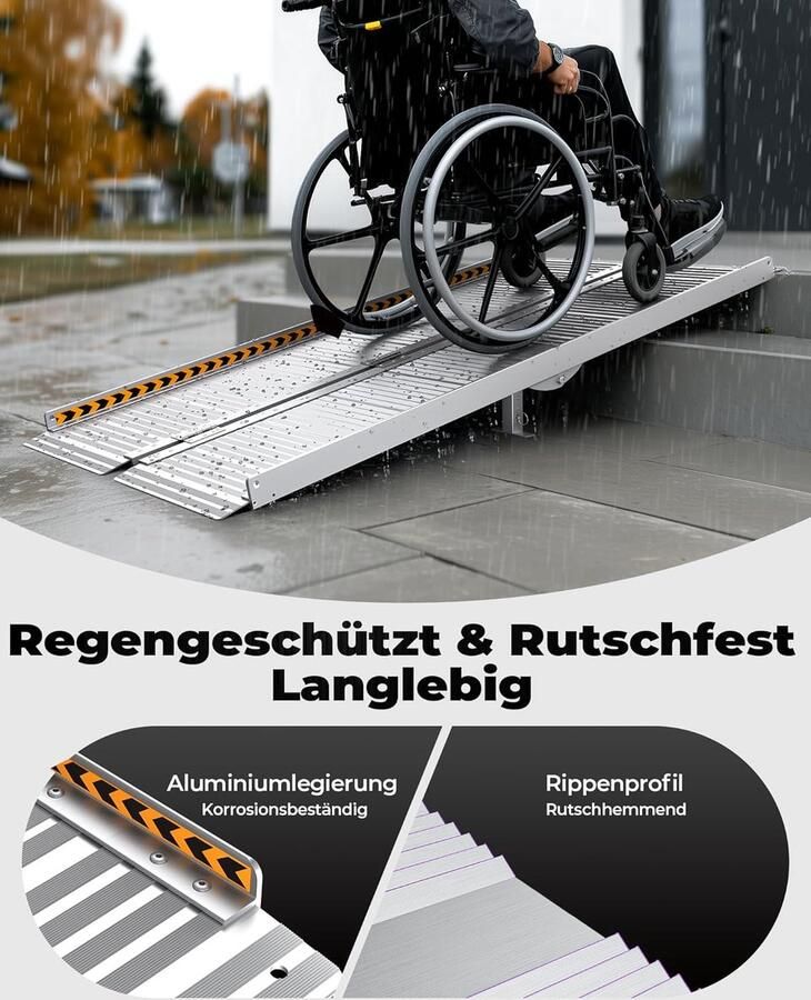 Inklapbare rolstoelhelling drempelhelling 362 kg draagvermogen antislip extra breed draagbare aluminium helling voor trappen treden deuren ingangen
