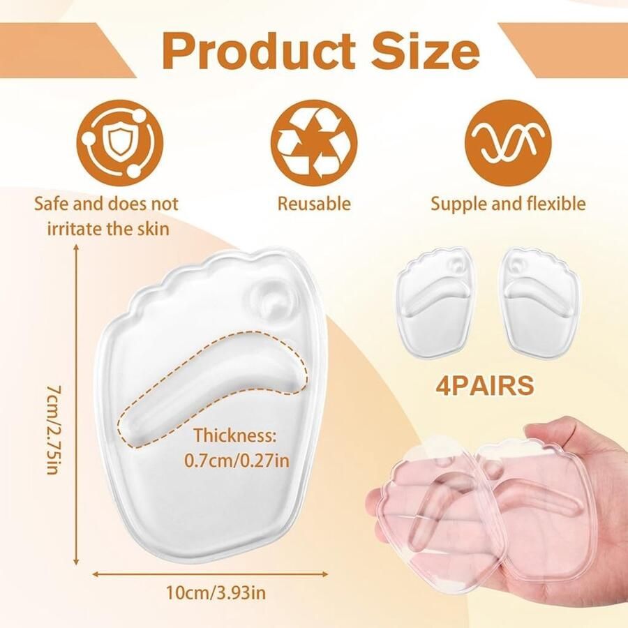 Inlegzolen met gelkussen en antislip voor damesschoenen Halve zool voor extra comfort en ondersteuning bij hoge hakken en sandalen