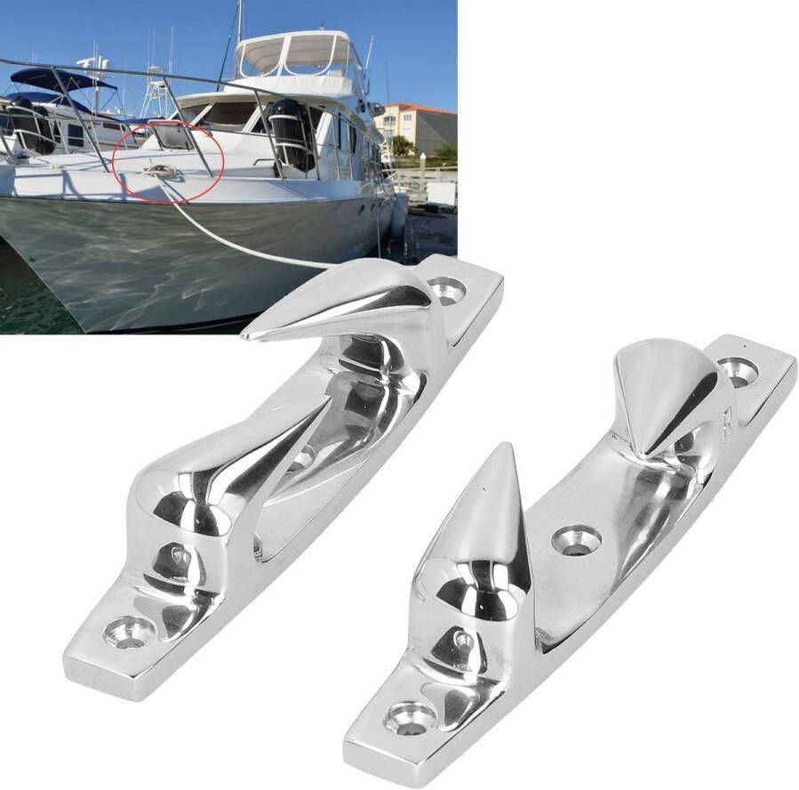 Inovra Plus Set van 2 Zilverkleurige Bootschoenen voor Marineboot en Jacht Ligplaats Ankerpunten