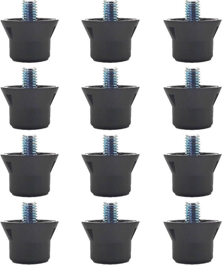 Inovra Plus Spikes voor sportschoenen: 12 stuks vervangende noppen voor voetbalschoenen rugbyschoenen en track schoenen. Slijtvast en duurzaam met hoge compatibiliteit. Geschikt voor breed springen