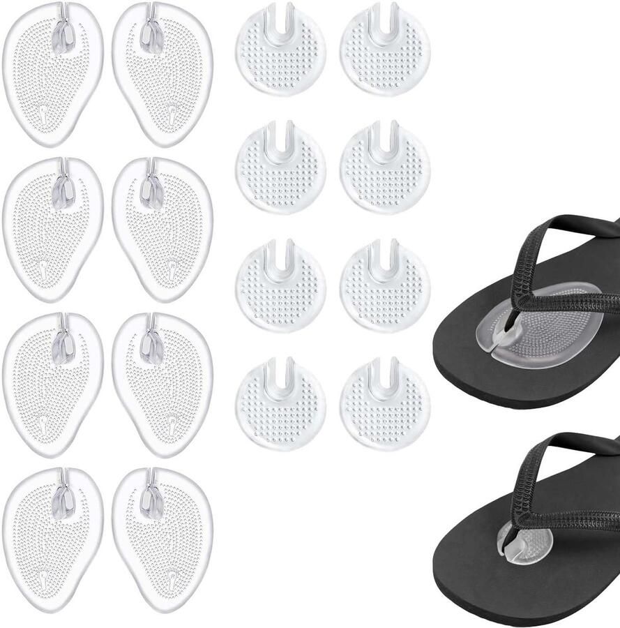 Dailygoods Set van 8 Siliconen Voetkussens voor Teenslippers