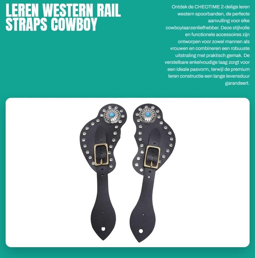Inovra- Spoorenrie Verstelbaar Leer Enkele laag Cow Boots 2 Stuks Stijlvol en functioneel Sporen