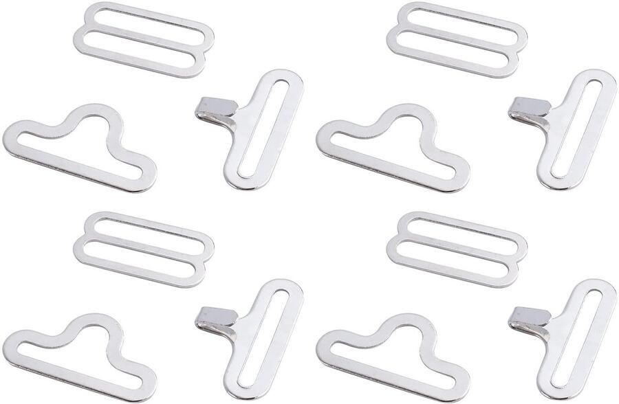 Dailygoods- Vliegenclip 50 Sets Verstelbare Vliegenclip Haaksluiting Stropdasriem Metaalkoper Roestvrij 20mm Binnendiameter Stropdasclip