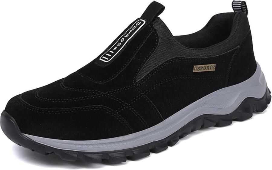 Instappers Heren Casual Schoenen Dagelijks Gebruik Ademend Fleece Bovenwerk Zwart