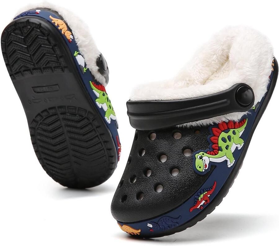 Instappers voor Kinderen Fleece Gevoerd Warme Binnen- en Buitenschoenen Antislip