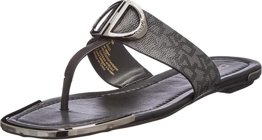 Instapschoenen Dames Platte Schoenen Comfortabel Lopen T Logo Detail Zwart