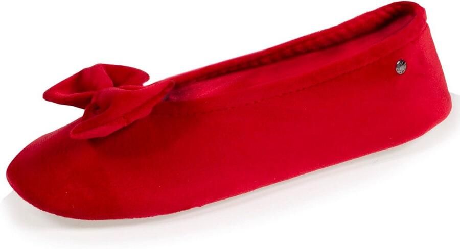 Isotoner Zeer comfortabele ballerina's voor dames zool van leer detail met grote strik