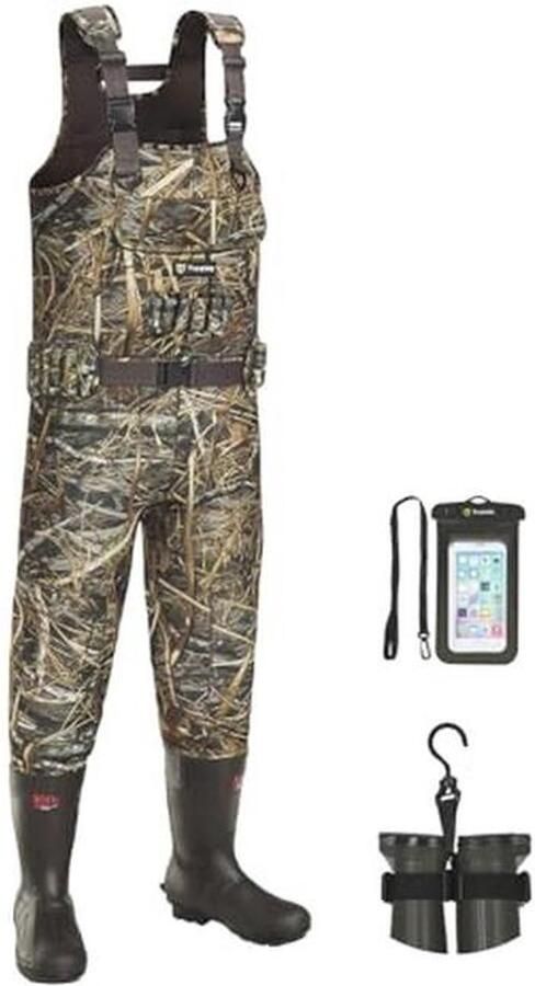 Jachtsteltlopers voor mannen met 800G isolatie Waterdichte neopreen camo bootfoot wader