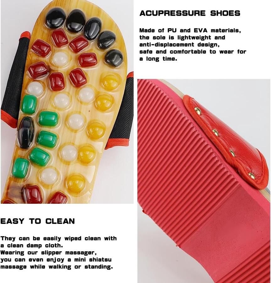 Jade Massage Slippers voor Acupressuur Reflexzonemassage en Voetontspanning voor Gezondheid