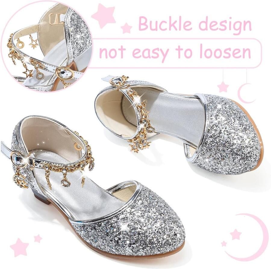 Jane Prinsessenschoenen voor meisjes ballerina's met hak glitterschoenen kinderfeestschoenen lage schoenen voor kinderen cosplay bruiloften schoolschoenen