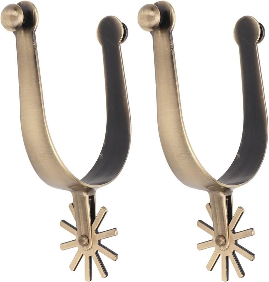 Dailygoody Westernsporen Zinklegering Roterend Tandwiel Cowboy Heren Vintage Geschikt voor Rijlaarzen Bruin