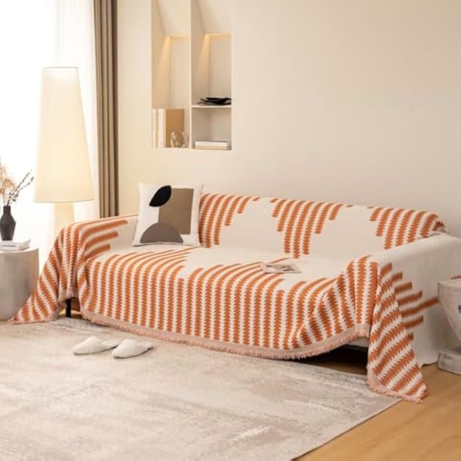 Jianyana Bankhoezen zachte duurzame omkeerbare chenille bankhoes bankhoezen moderne geruite universele meubelbeschermer voor 1- 2- 3- 4-zitsbank loveseat L-vorm hoek futonbanken