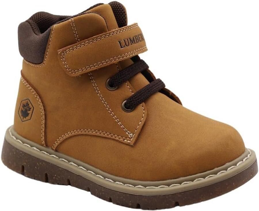Jongens Chukka Laars met Klittenband en Elastische Veters Nubuck Look