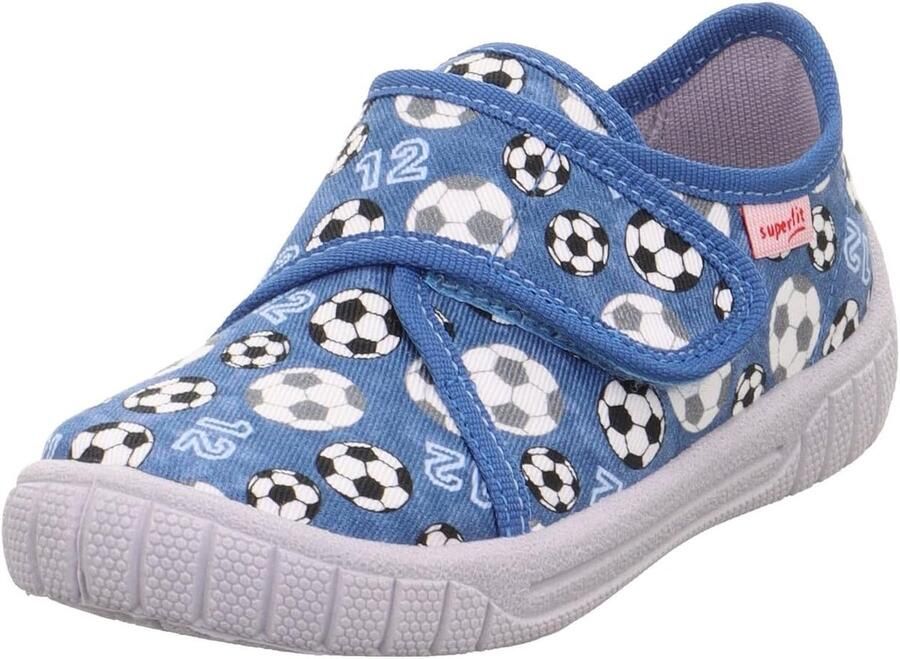 Kinderslippers Jongens met Voetbalprint Flexibele Zool en Klittenbandsluiting