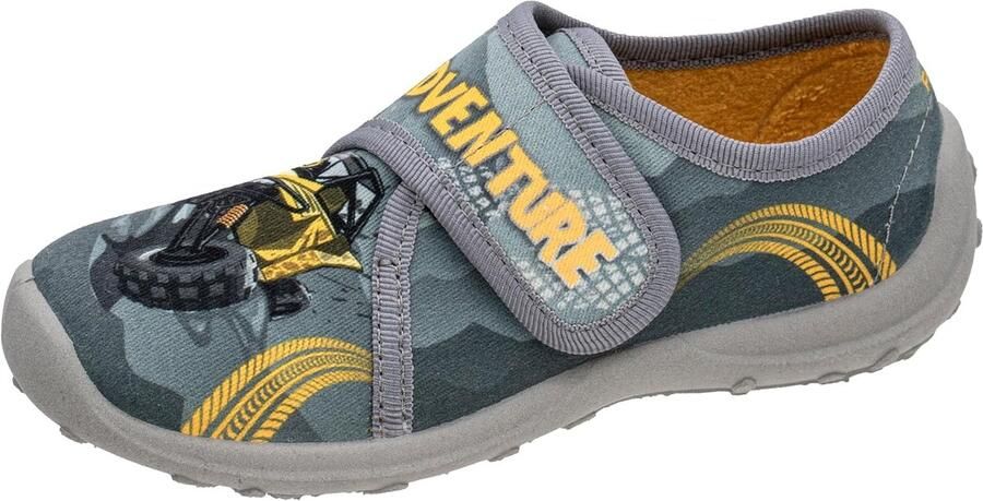 Jongens Pantoffels met Klittenband Haaienprint Binnenschoen voor School en Thuis