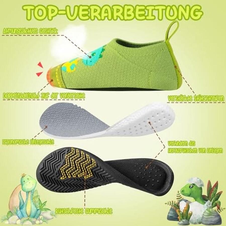 Jongens Slippers Comfortabele Dikke Zool Groen met Dinosaurus - Foto 1