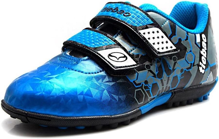 Kinder Voetbalschoenen Jongens Kleurrijk Stevige Zool voor Kunstgras en Binnen Klittenband Vetering