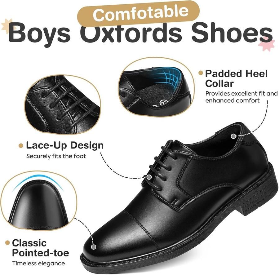 Jongensschool schoenen Klassieke formele schoenen voor kinderen mannen Comfortabele veterschoenen (Oxfords)
