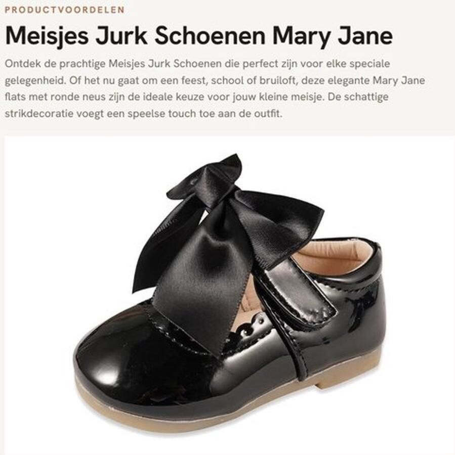 Jurk Meisjes Casual Elegante Stijl Mary Jane Schoenen Ronde Neus Platte Schoenen Strikdecoratie Meisjesschoenen