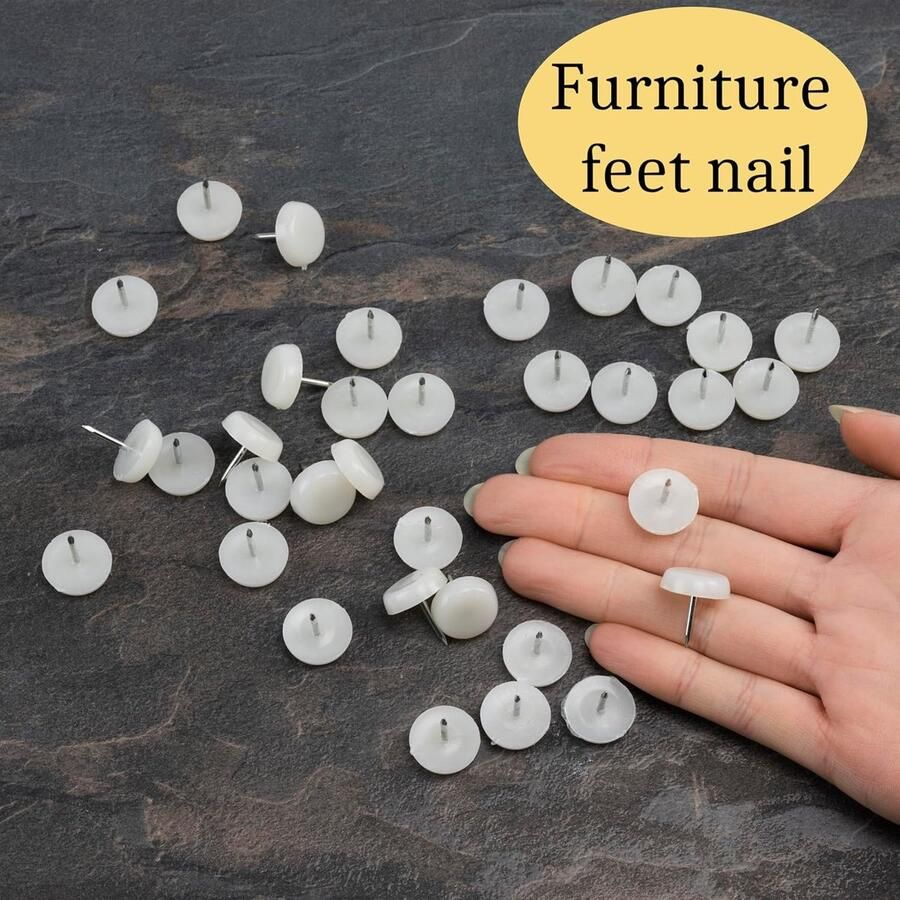 K34146-25 stuks glijders voor meubels stoelpoten tafel om te spijkeren rond Ø16 mm van kunststof kast commode placard bed accessoires vloerbescherming bank kleur wit