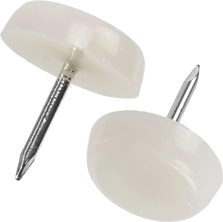 K34148-100 stuks glijders voor meubels stoelpoten tafel om te spijkeren rond Ø16 mm van kunststof kast commode placard bed accessoires vloerbescherming bank kleur wit