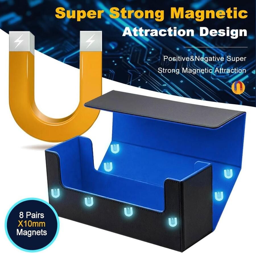 Kaartenopbergdoos voor 800+ kaarten PU-leer magnetische deck box