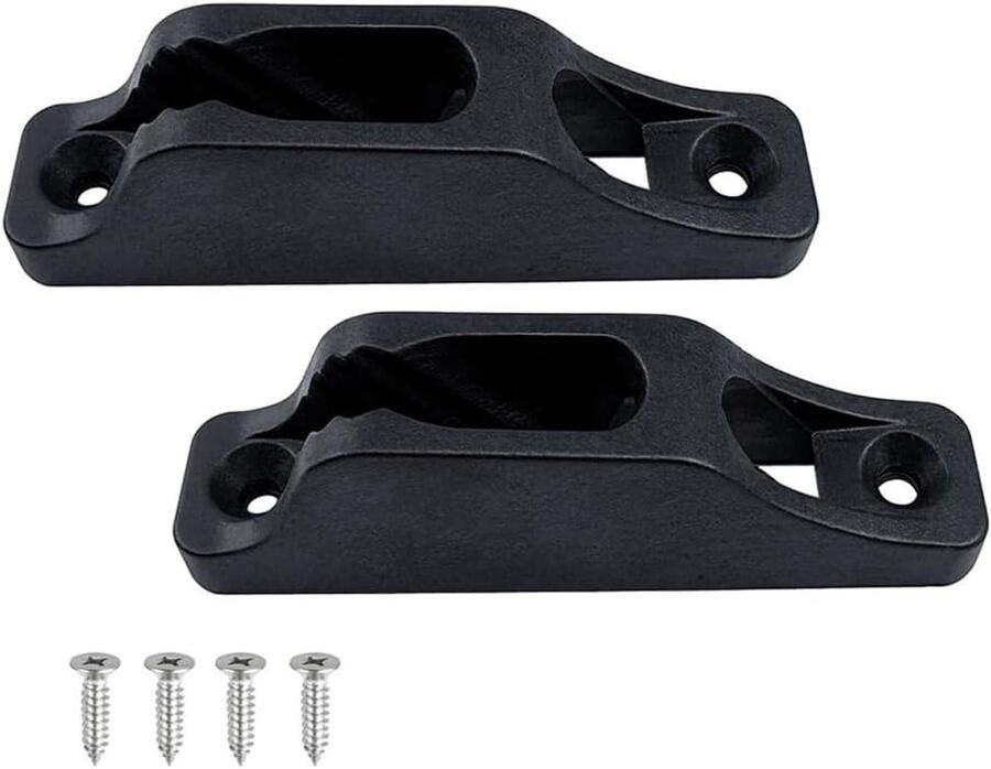 Kajak Touw Schoenplaten Touwhouders Boot Touw Beveiligen Marine Nylon Materiaal 86 x 20 mm Zwart