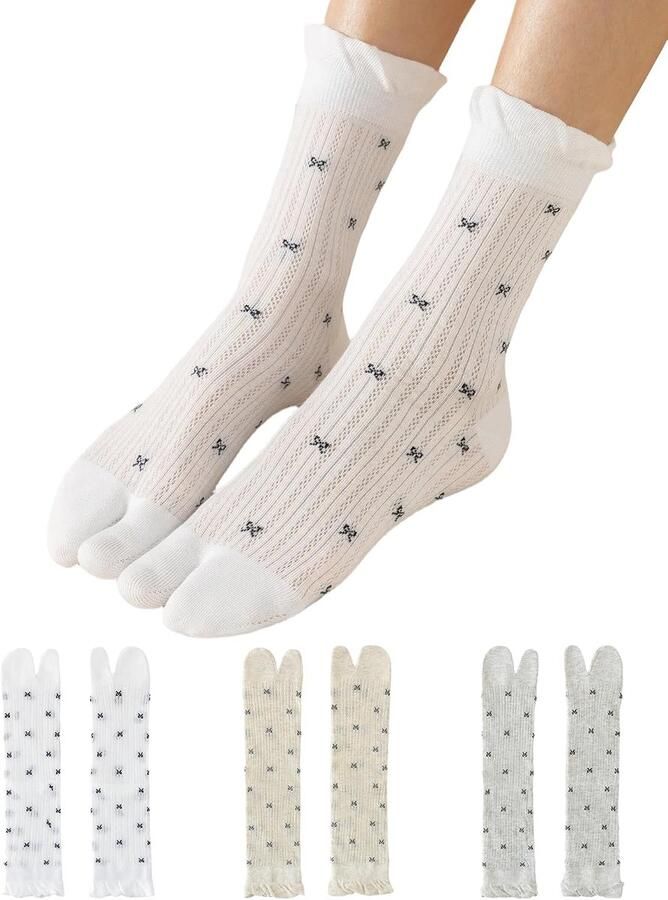 Kant Sexy Tabi Sokken voor Vrouwen Flip Flops Gescheiden Sok Ruche Frilly Sport Casual Sokken voor Dagelijks Dragen