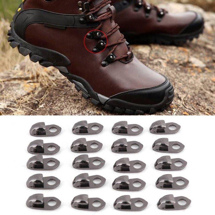 Kanten bekleding starterhaken 20 stuks set met klinknagels voor wandelschoenen klim bergbeklim laarzen voor buiten