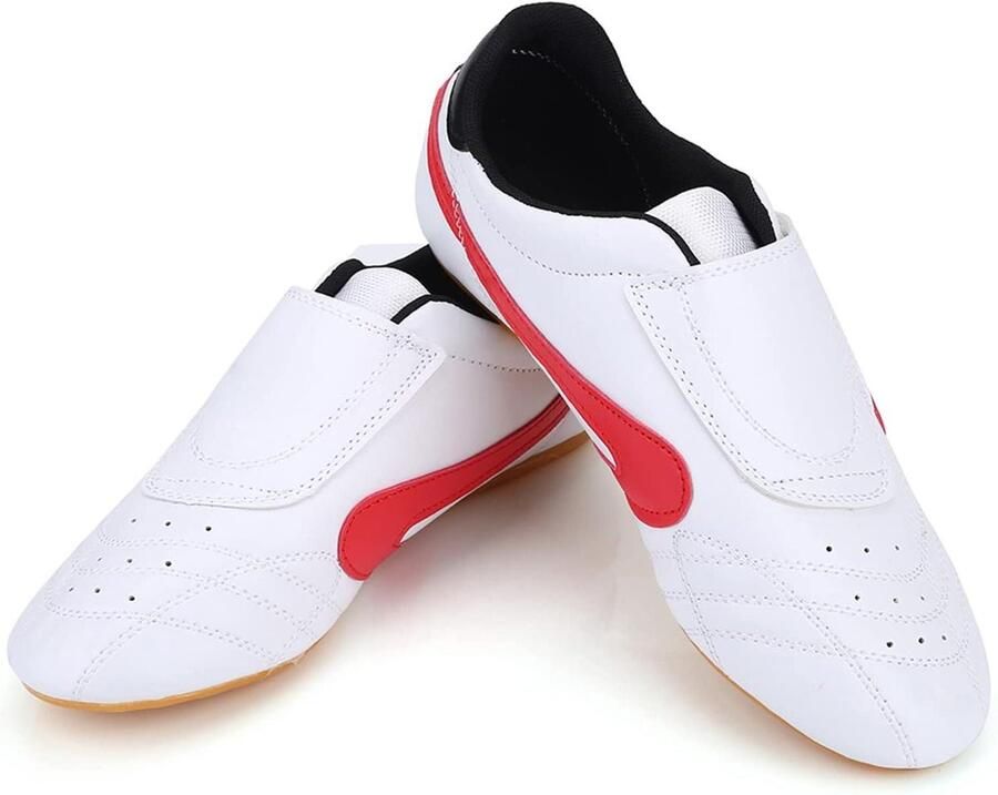 Karateschoenen voor Unisex Tai Chi Taekwondo Boksen Kung Fu Sport Gymschoenen Geschikt voor Volwassenen Zwart gemêleerd met Rode Accenten Tai Chi-schoenen Kinderen