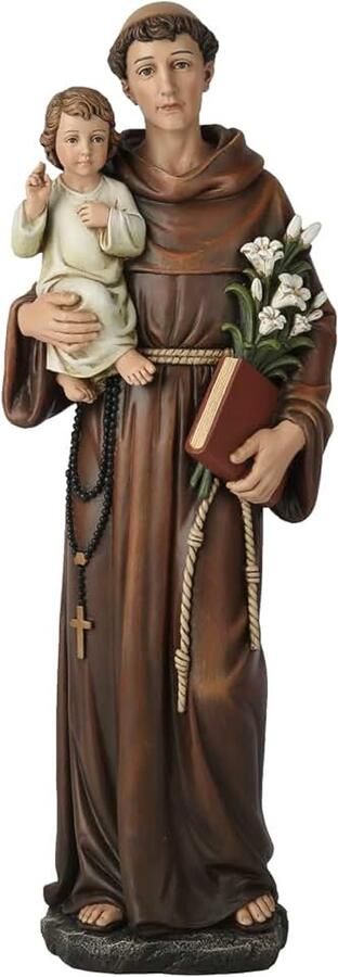 Katholieke St. Antonius van Padua standbeeld gezegend figuur religieus inspirerend woondecor 14 8 inch H renaissance sculptuur handgemaakt door Buildclassic