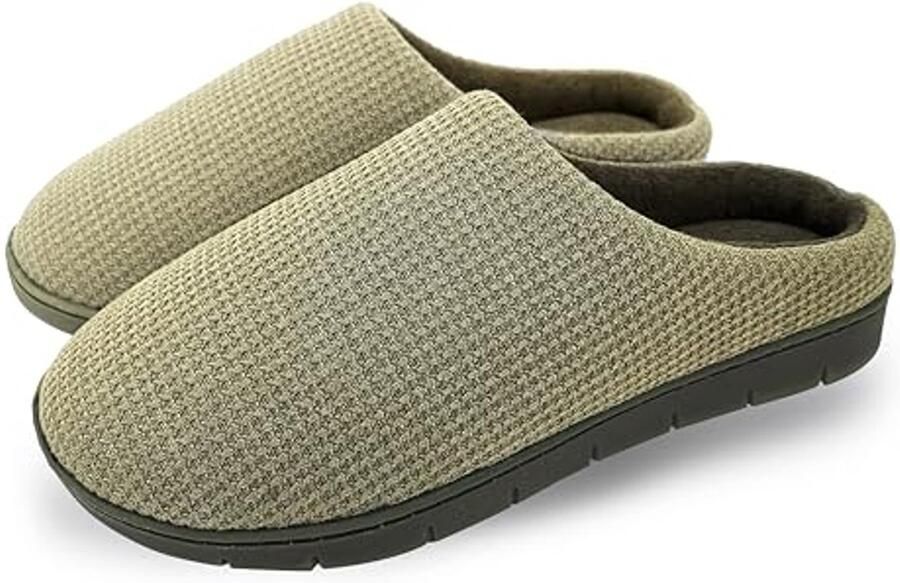 Katoen Gebreide Huis Slippers voor en met Memory Foam en Antislip Zolen