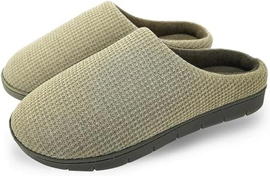 Katoen Gebreide Huis Slippers voor en met Memory Foam en Antislip Zolen