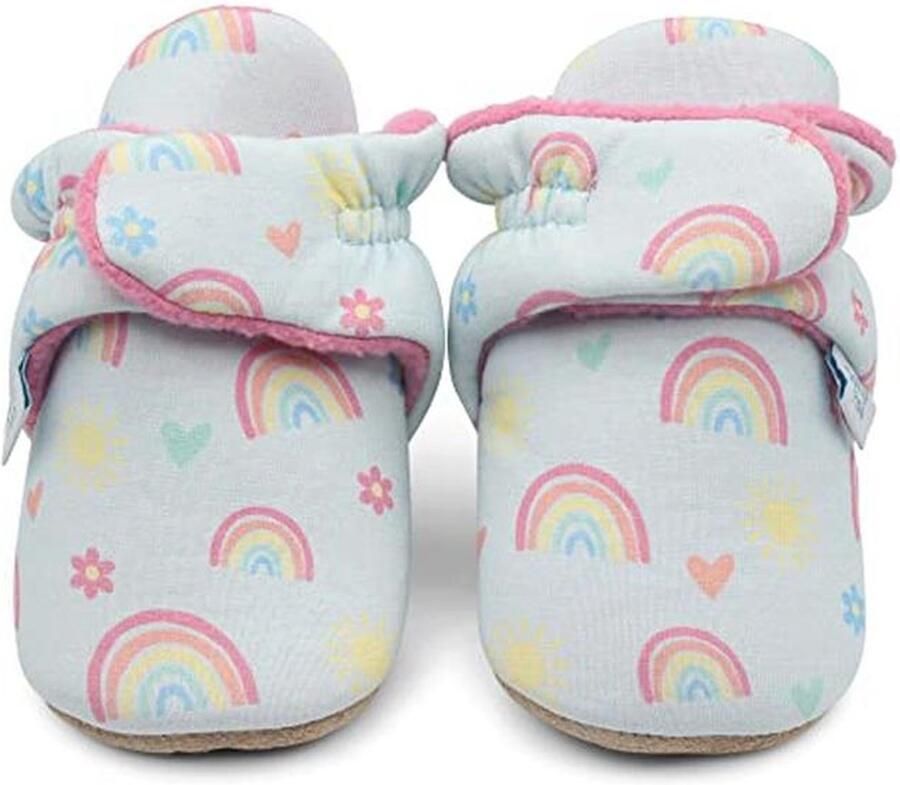 Katoenen Baby Schoenen met Warme Wollen Voering Eerste Winter Schoenen Verstelbare Slippers met Zachte Anti-Slip Zool