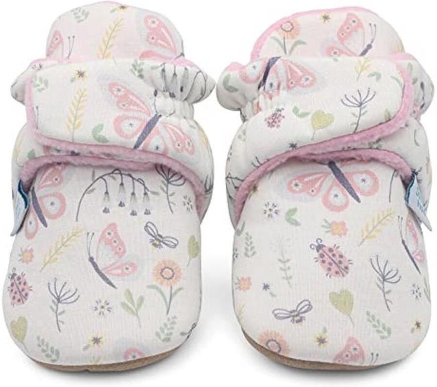 Katoenen Babyschoenen met Warme Wolvoering Eerste Winter Schoenen Verstelbare Slippers met Zachte Antislip Zool Baby Booties