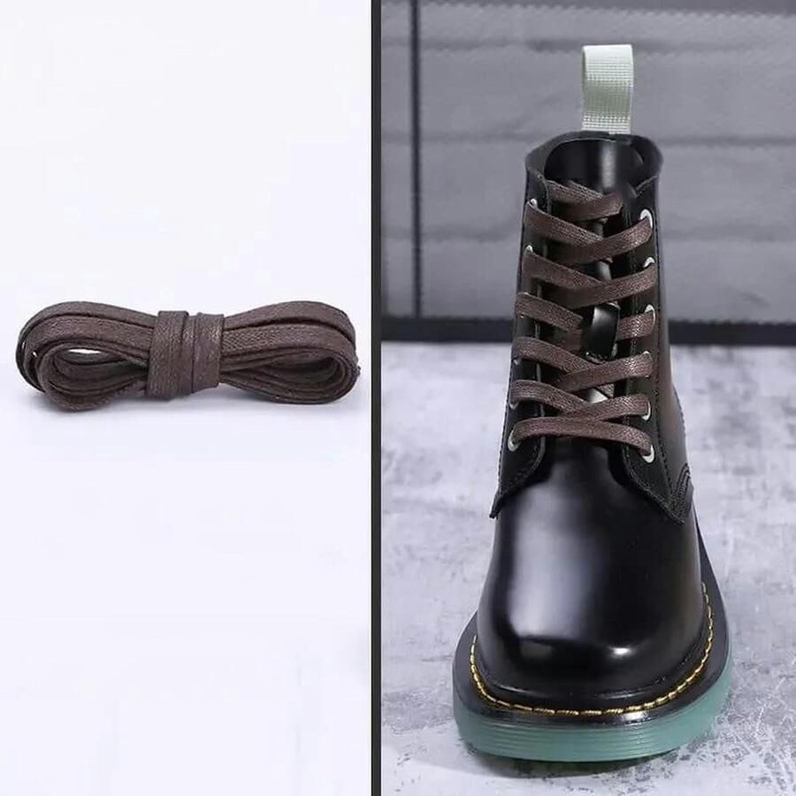 Katoenen Gewaxte Veters Outdoor Schoenveters Schoenen Knoppen Waterdicht Slijtvast Bruin