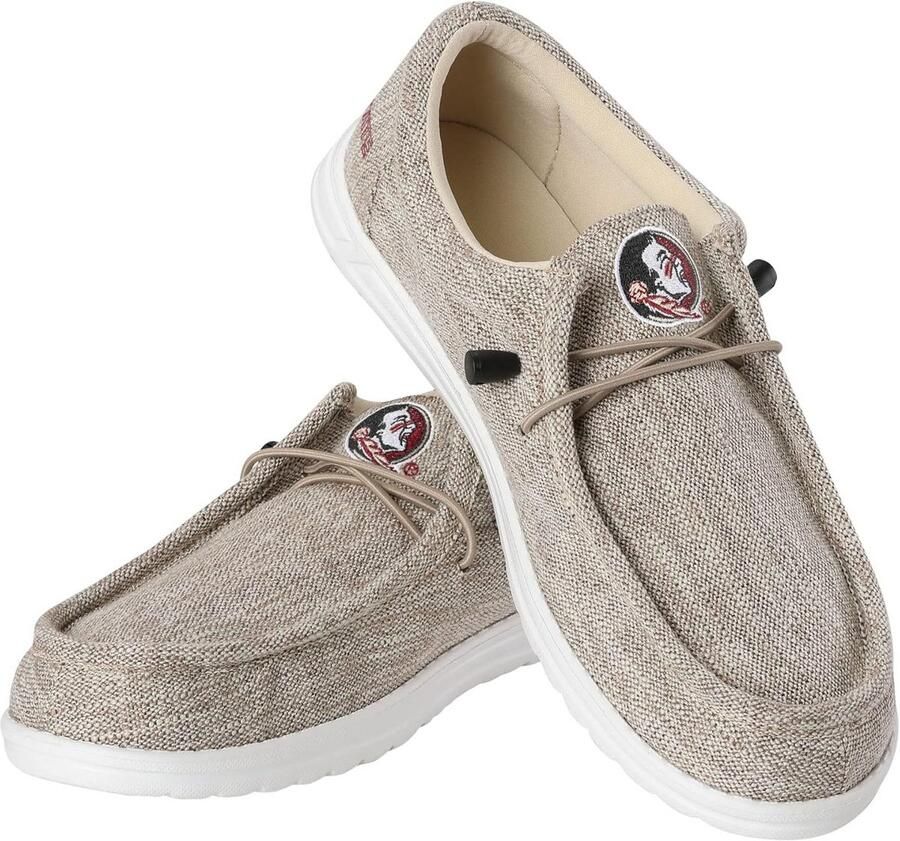 Katoenen Mocassin Pantoffels voor Heren met College Team Logo