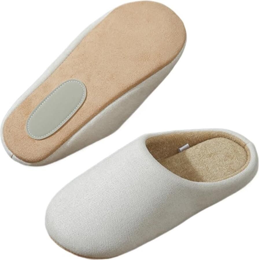 Katoenen pantoffels Binnenpantoffels Instapper Suède Comfortabel en stil Zachte zool Eenvoudig ontwerp Geschikt voor alle seizoenen Unisex Beige