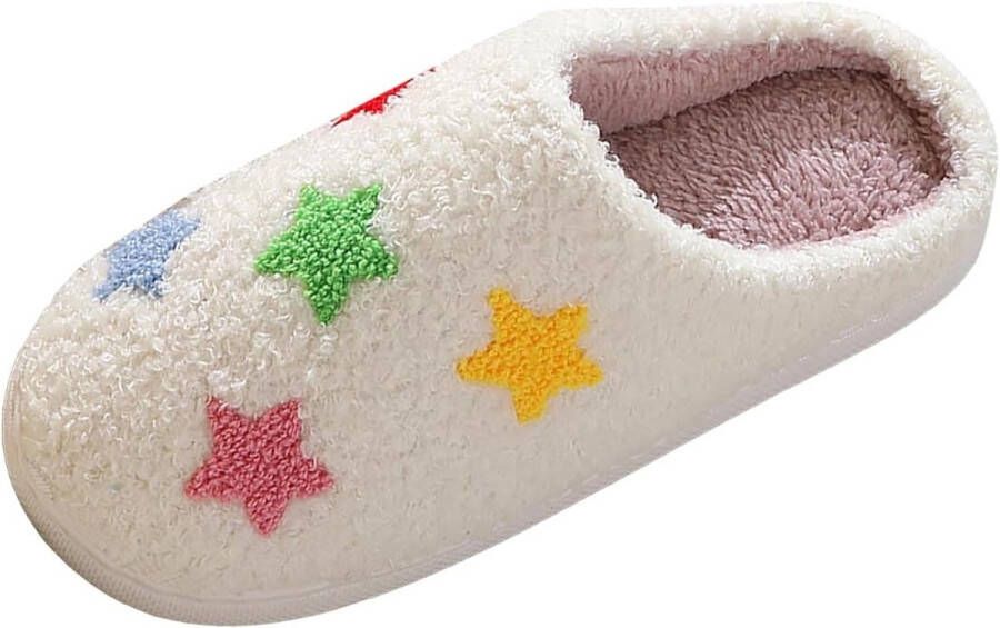 Katoenen pantoffels Damespantoffels Comfortabele kleurrijke hartvormige winterkatoenen pantoffels Dikke zolen warme katoenen schoenen voor dames