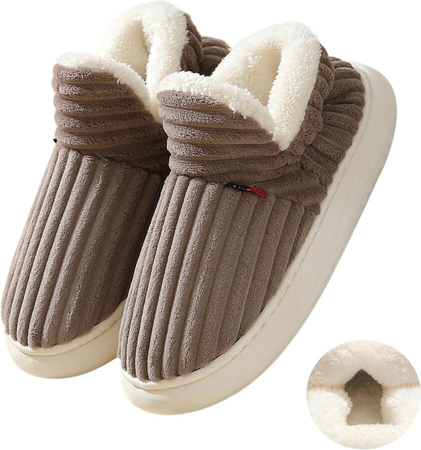 Katoenen schoenen XL Buitenlengte Binnenlengte Pantoffels Warm en comfortabel Katoenen pantoffels Antislip voor herfst en winter Lichtgewicht en ade d Geschikt voor binnen- en buitengebruik - Foto 2
